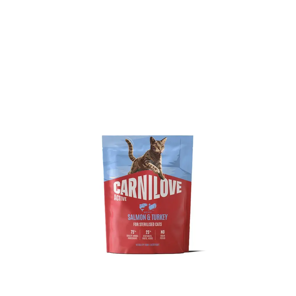 Корм сухий Carnilove Active Salmon & Turkey Sterilised для стерилізованих котів лосось та індичка 400 г