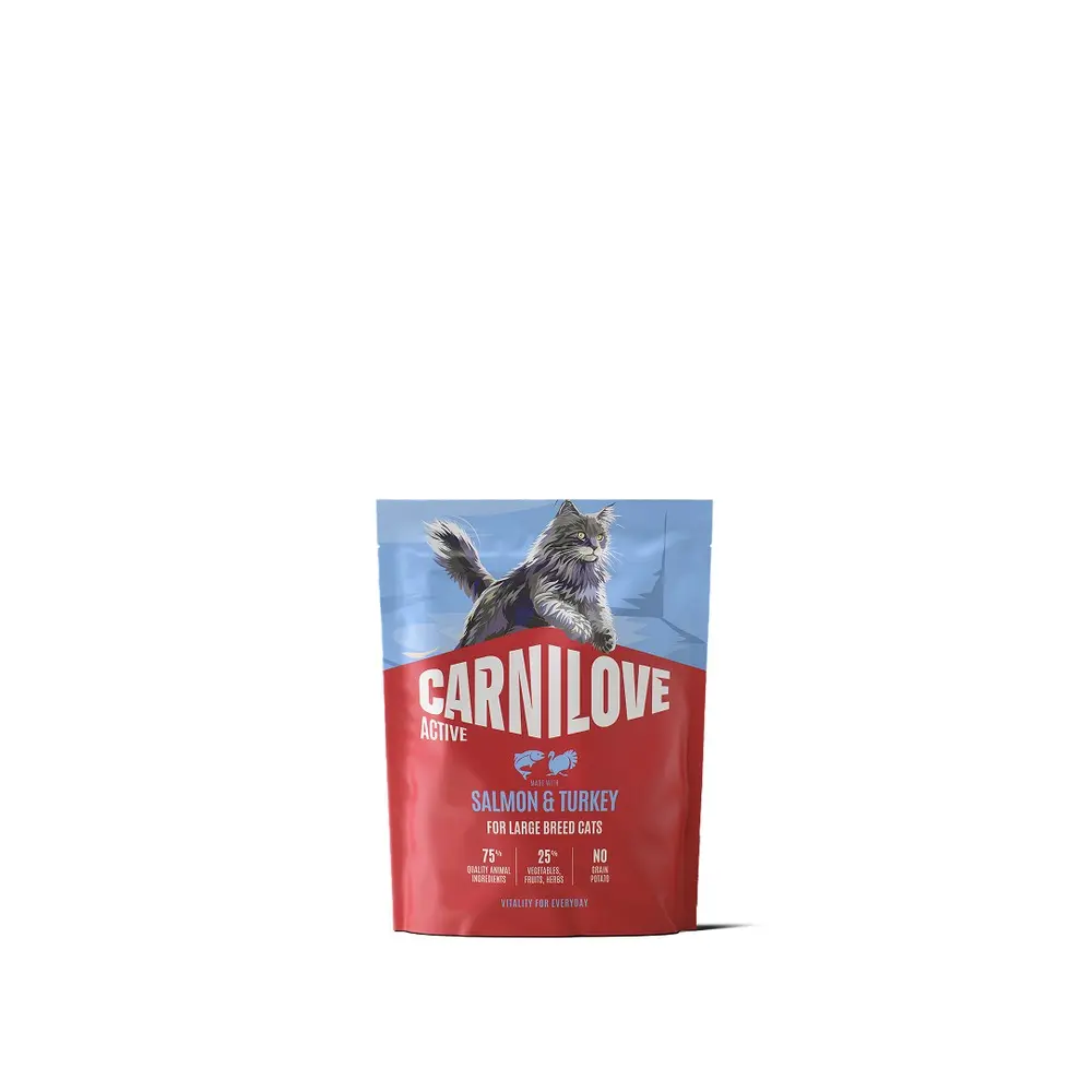 Корм сухий Carnilove Active Salmon & Turkey Large Breed для котів великих порід лосось та індичка 400 г