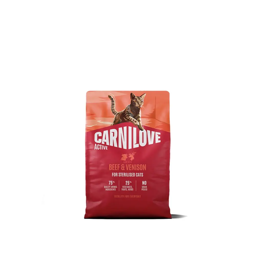 Корм сухий Carnilove Active Beef & Venison Sterilised для стерилізованих котів яловичина та оленина 2 кг