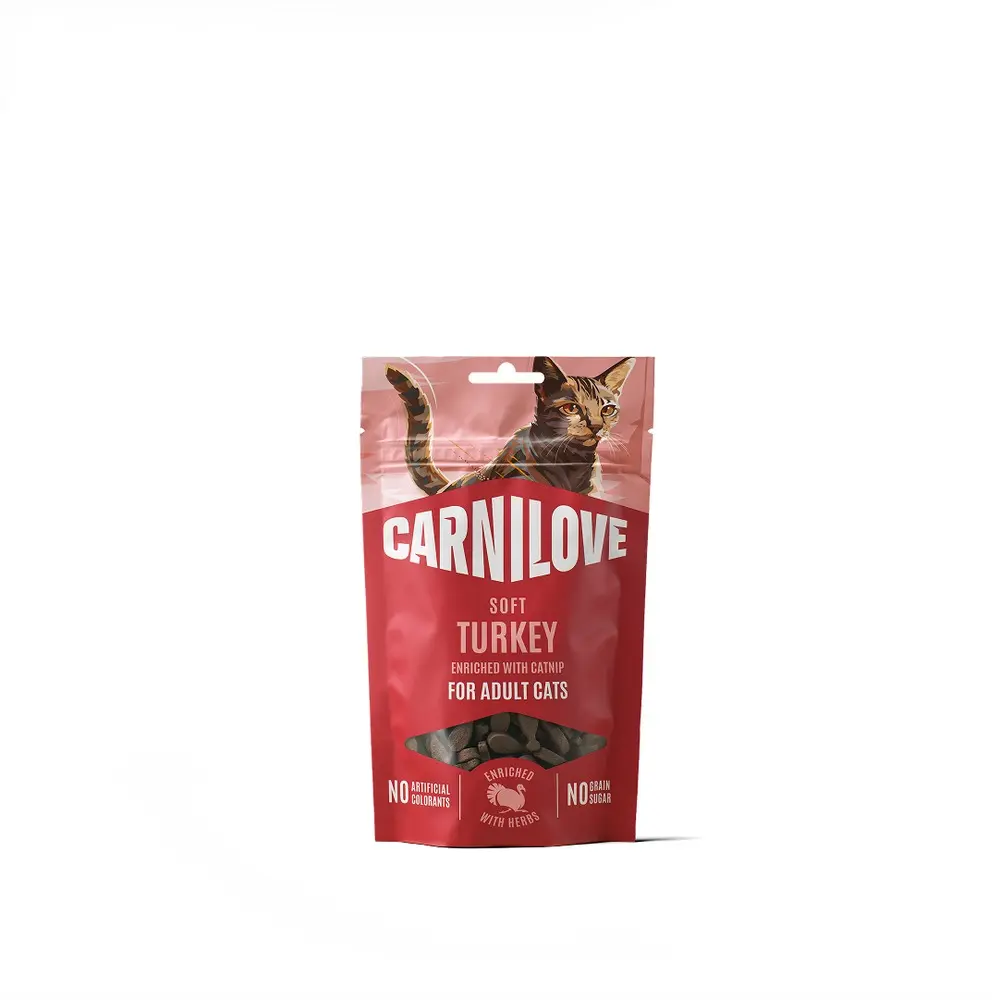 Ласощі Carnilove Soft Snack Turkey with Catnip для котів м'які індичка і котяча м'ята 50 г