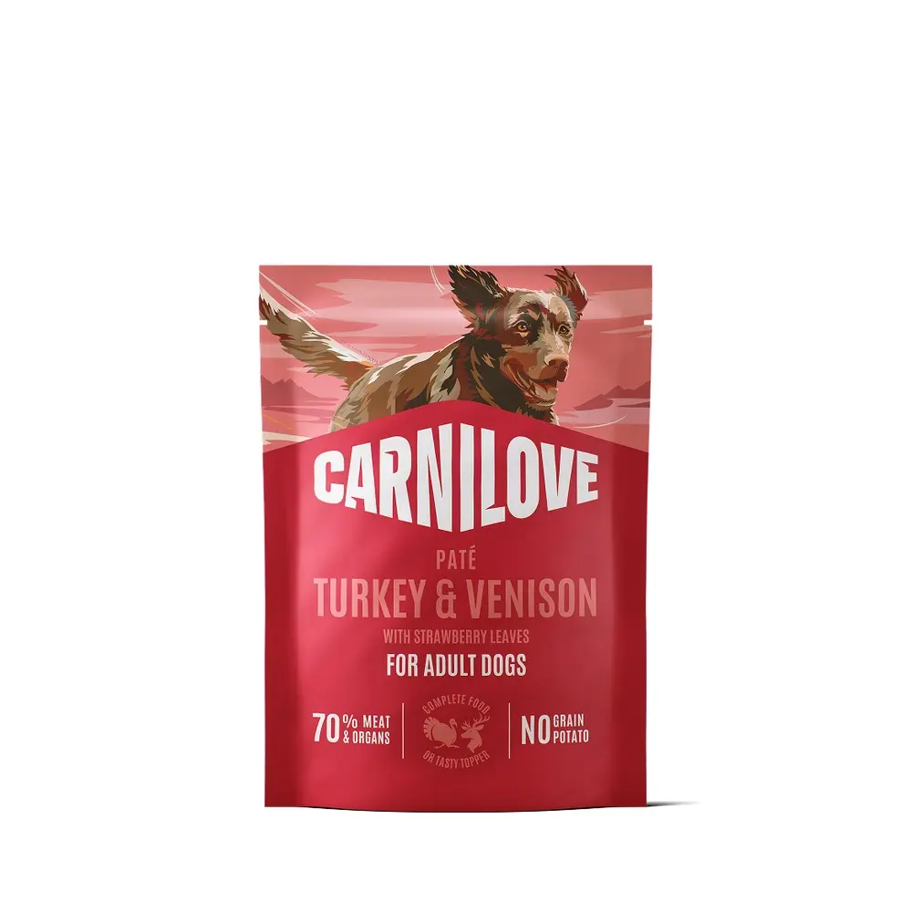Корм вологий Carnilove Turkey & Venison with Stawberry Leaves для собак паштет індичка та оленина з листям полуниці 300 г