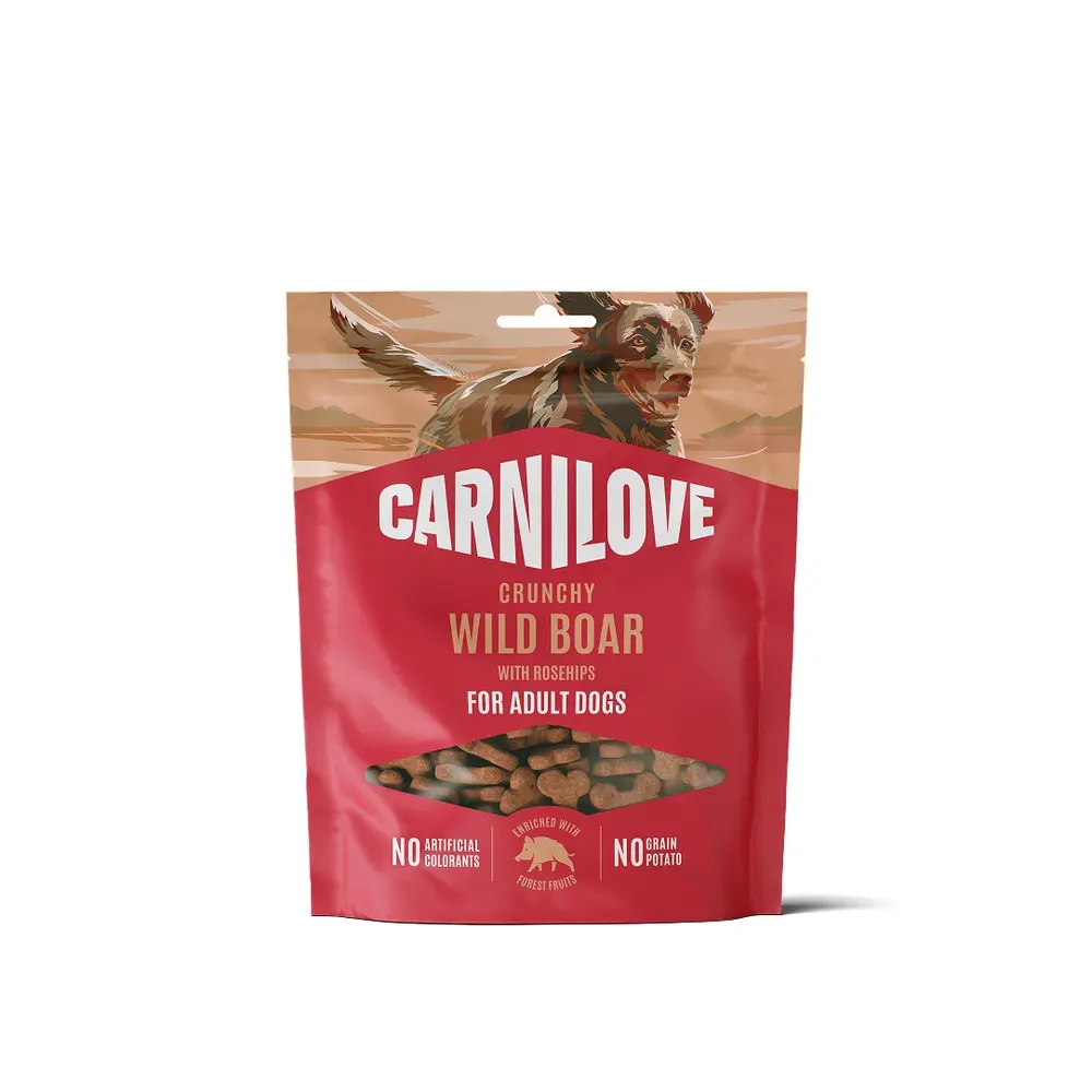 Ласощі Carnilove Crunchy Snack Wild Boar with Rosehips для собак хрусткі дикий кабан і шипшина 200 г
