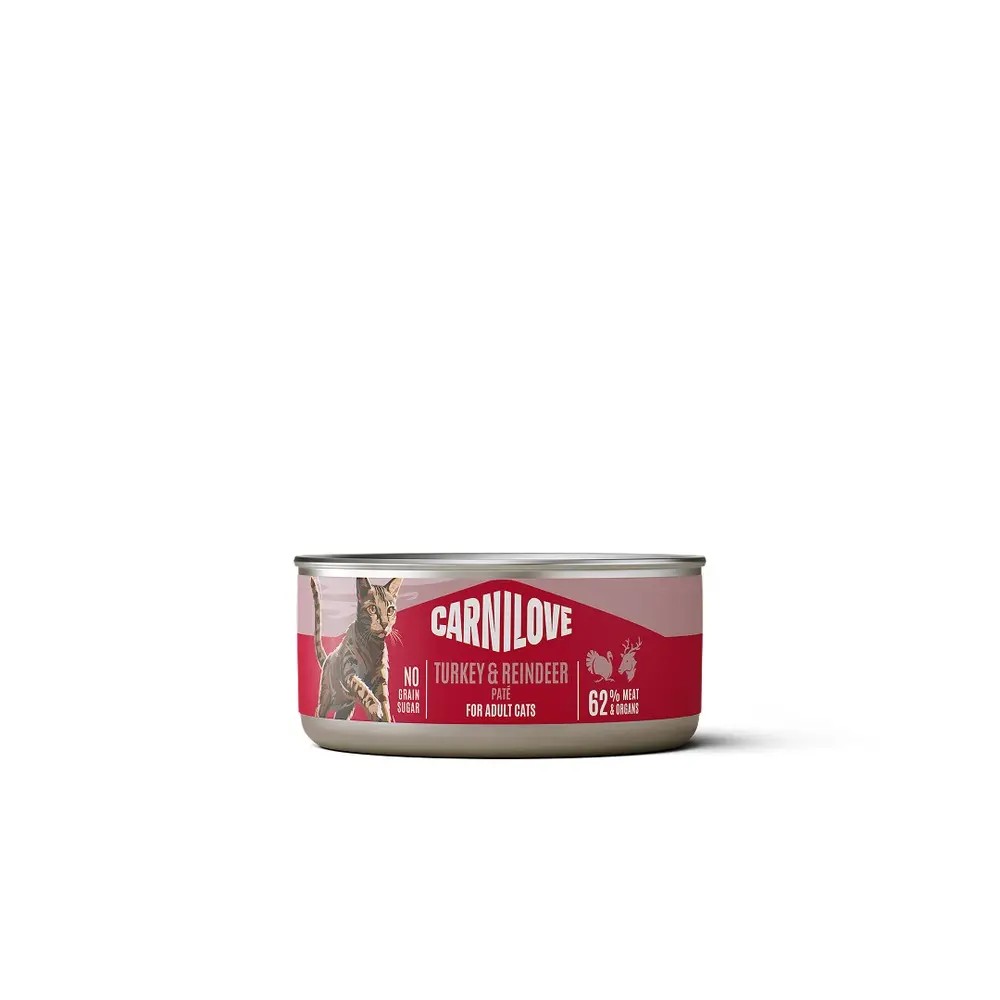 Корм вологий Carnilove Turkey & Reindeer для котів паштет індичка і північний олень 100 г