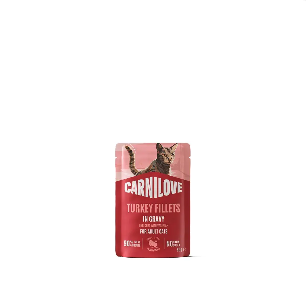 Корм вологий Carnilove Gravy Turkey with Valerian для котів індичка і валеріана в соусі 85 г