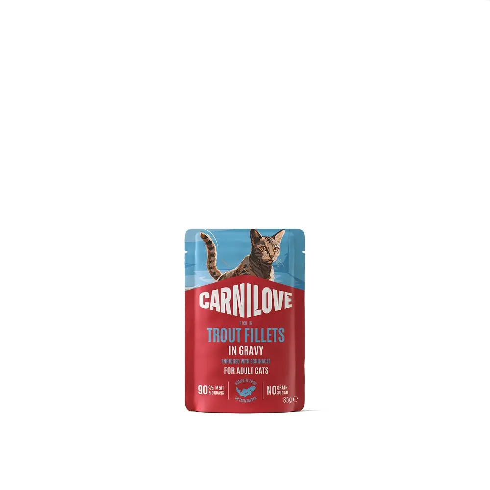 Корм вологий Carnilove Gravy Trout with Echinacea для котів форель та ехінацея в соусі 85 г