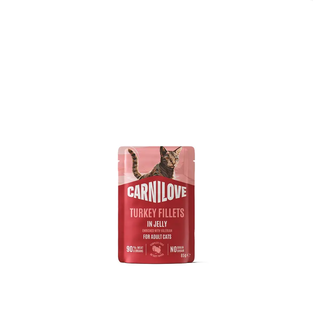 Корм вологий Carnilove Jelly Turkey with Valerian для котів індичка і валеріана в желе 85 г