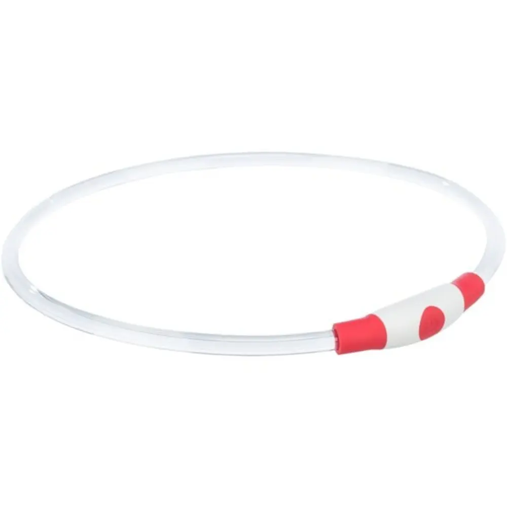 Нашийник Trixie Flash Light Ring USB для собак мигаючий силіконовий червоний  розмір  L–XL 65 см/8 мм