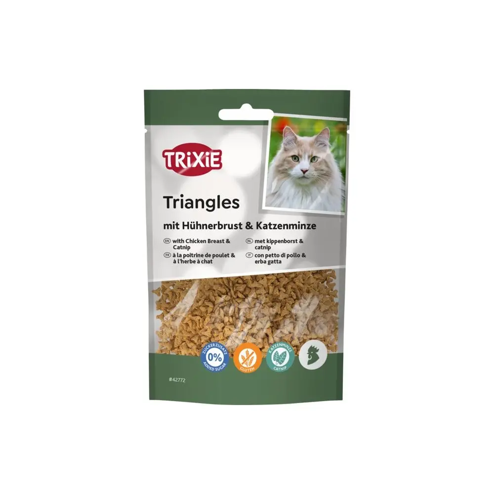 Ласощі Trixie Triangles для котів трикутники з курячим філе та котячою м’ятою 50 г