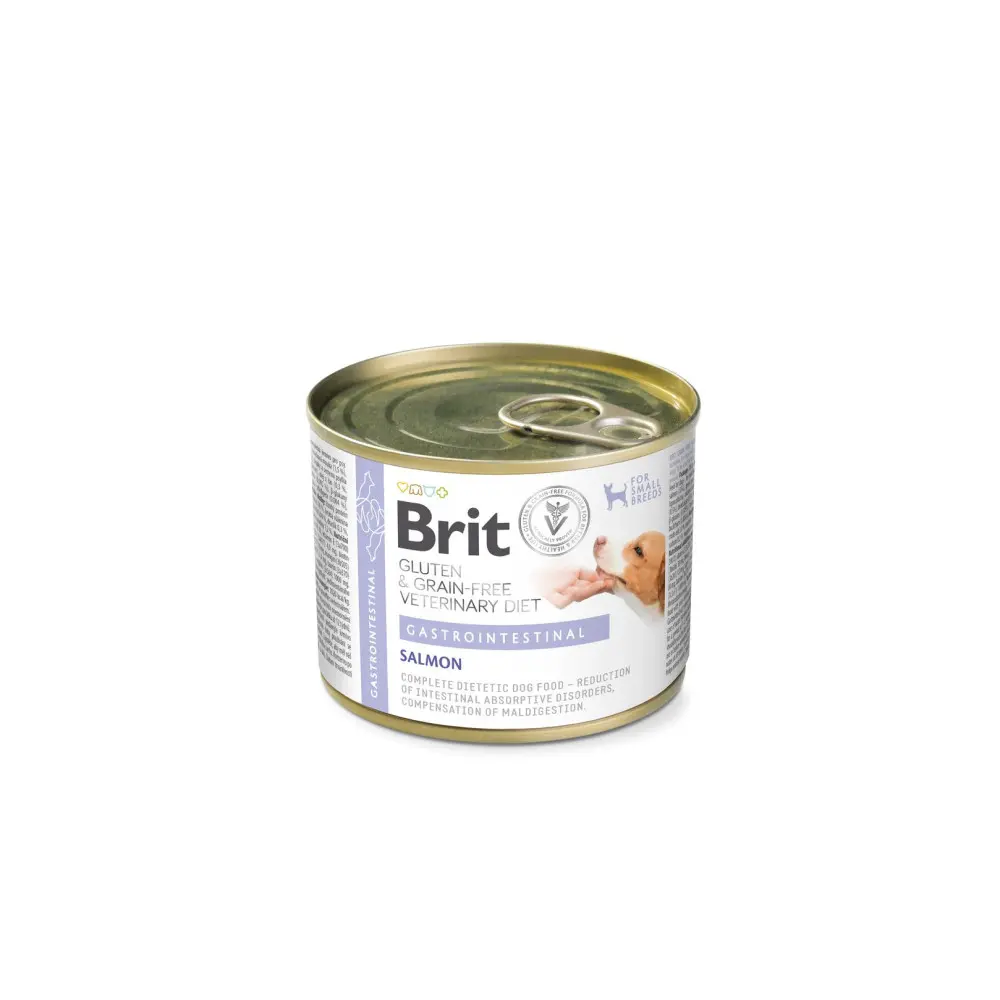 Корм вологий Brit VetDiet Gastrointestinal для собак при проблемах з травленням з лососем 200 г